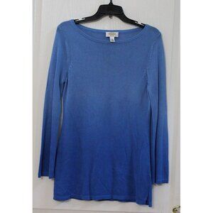 Talbots Sweater Size Small Gradient Blue Sweater Long Sleeve Pullover Tencel